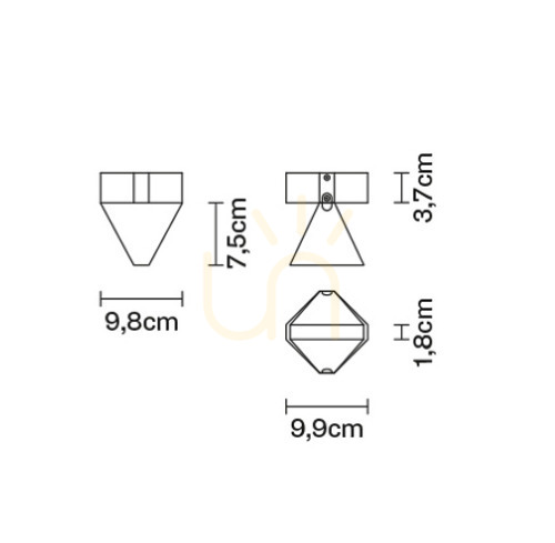 previzualizare Lampă de perete Fabbian Tripla F41 3W 2700K - Crom - F41 E02 11 Lampă de perete Fabbian Tripla F41 3W 2700K - Crom - F41 E02 11