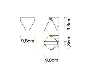 Sconce Fabbian Tripla F41 3W 3000K - Crom - F41 D01 11 small 4