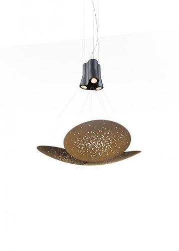 Verifica Lampă suspendată Fabbian Lens F46 24W 106x100cm - Trei surse de lumină - Bronz - F46 A05 76