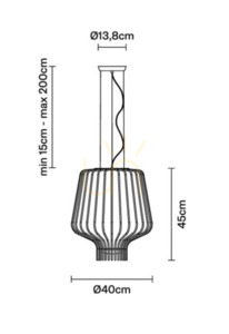 Lampa suspendată Fabbian Saya F47 22W 40cm - Maro și transparent - F47 A09 00 small 3