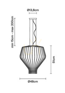 Lampa suspendată Fabbian Saya F47 22W 48cm - Chrome și transparent - F47 A15 00 3 Lampa suspendată Fabbian Saya F47 22W 48cm - Chrome și transparent - F47 A15 00 small 3