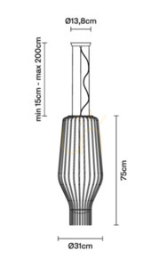 Lampa suspendată Fabbian Saya F47 22W 31cm - Chrome și transparent - F47 A19 00 3 Lampa suspendată Fabbian Saya F47 22W 31cm - Chrome și transparent - F47 A19 00 small 3