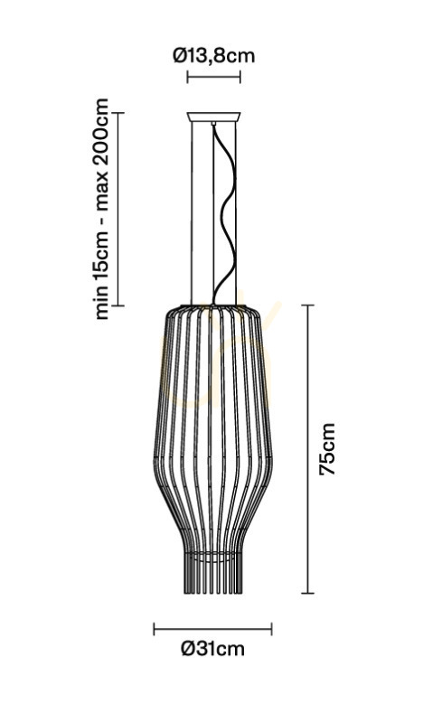 Afişa Lampa suspendată Fabbian Saya F47 22W 31cm - Chrome și transparent - F47 A19 00 Lampa suspendată Fabbian Saya F47 22W 31cm - Chrome și transparent - F47 A19 00