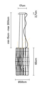 Lampa suspendată Fabbian Stick F23 22W 33cm - F23 A01 69 small 3