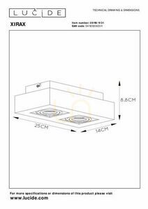 Plafonieră Lucide XIRAX albă LED GU10 2x5W 09119/11/31 small 5
