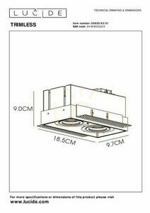Ochelari de tavan Lucide TRIMLESS alb aluminiu 2xGU10 09925/02/31 small 4