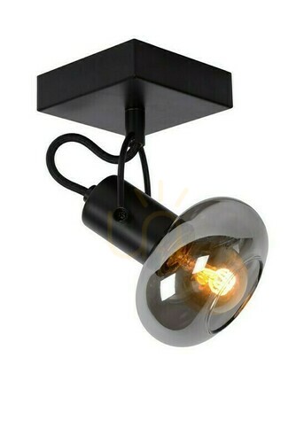 Verifica Aplica de perete Lucide MADEE neagră sticlă metal E14 17993/01/30