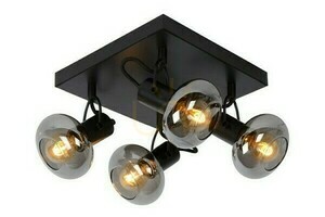 Plafon Lucide MADEE negru metal sticlă 4xE14 17993/14/30 small 0