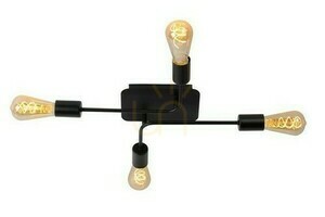 Plafoniera Lucide Lester negru 4xE27 metal 51 cm vintage 21118/04/30 small 0