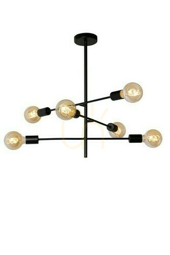 Verifica Plafon Lucide LESTER negru metal 6xE27 59 cm 21119/06/30