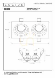 Aplica tavan Lucide EMBED neagra 2xGU10 LED CCT 22959/02/30 small 5