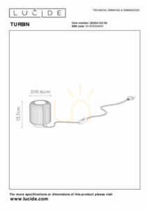 Lampă de masă Lucide TURBIN gri LED 5W 3000K 400lm 26500/05/36 small 4