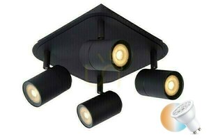 Plafonieră Lucide LENNERT negru metal LED GU10 4x5W IP44 26958/20/30 small 0