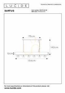 Lampă suspendată Lucide SURTUS 30474/06/30 oțel negru 134 cm 6xE27 small 7