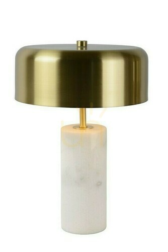 Verifica Lampă de masă Lucide Mirasol alb auriu marmură 3xG9 25 cm 34540/03/31