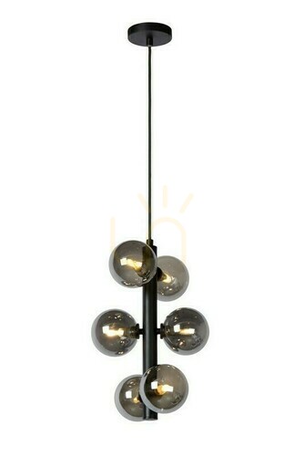 Verifica Pendul Lucide Tycho negru, 6 becuri G9, sticlă, 25,5 cm, 45474/06/30