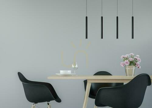 Verifica Lampă suspendată neagră Lucide LORENZ 74403/04/30 LED 4×4 W 1548 lm 3000 K 120 cm