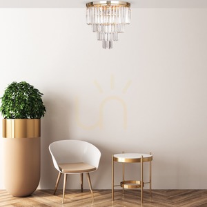 Plafonieră din cristal Zuma Line AMEDEO FC17106/4+1-GLD aurie 40 cm, 5×E14 small 1
