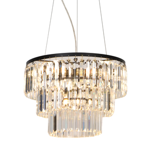 Lampă suspendată din cristal Zuma Line TIFANNY P17127-4, neagră, 4×E14, Ø40 cm small 1