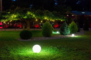 Set de bile decorative pentru grădină LUNA BALL, dimensiuni 30/40/50 cm – LED E27, kit de instalare, UV small 9