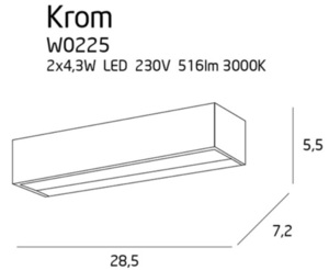 Aplica de perete LED Max Light Krom crom 28,5 cm W0225 small 1