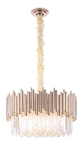 Verifica Lustră suspendată Max Light Vogue aurie 12x40W metal sticlă 60 cm P0284