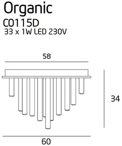 Plafon Max Light Organic crom LED 33W 60 cm dimabil C0115D small 1