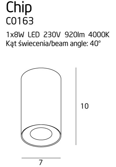 Afişa Plafon LED Max Light Chip C0163 negru 8W 920 lm 4000K Ø7 cm Plafon LED Max Light Chip C0163 negru 8W 920 lm 4000K Ø7 cm