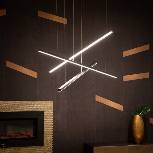 Verifica Lustră suspendată LED Max Light Trio P0311 negru 100 cm 58W 3000K