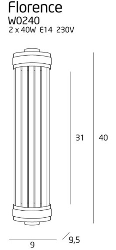 Verifica Aplica de perete Max Light Florence W0240 alama metal 2x40W