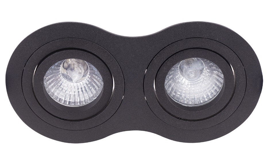 Vedere Spot încastrat dublu Max Light Signal H0087 negru GU10 2x50W metal Spot încastrat dublu Max Light Signal H0087 negru GU10 2x50W metal