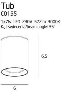Plafonieră LED Max Light Tub C0155 alb rotund 7W 3000K 6 cm 4 Plafonieră LED Max Light Tub C0155 alb rotund 7W 3000K 6 cm small 4