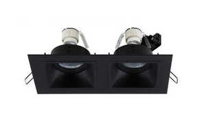 Spot încastrat dublu Max Light HIT II H0091 negru metal GU10 2x50W small 1