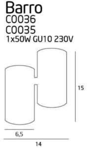 Spot de tavan Max Light BARRO C0035 negru, 1xGU10, 14x15 cm small 2