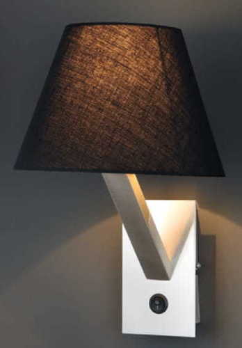 Verifica Aplica de perete Max Light Orlando 5103W/BLNM negru satin 22 cm metal textil