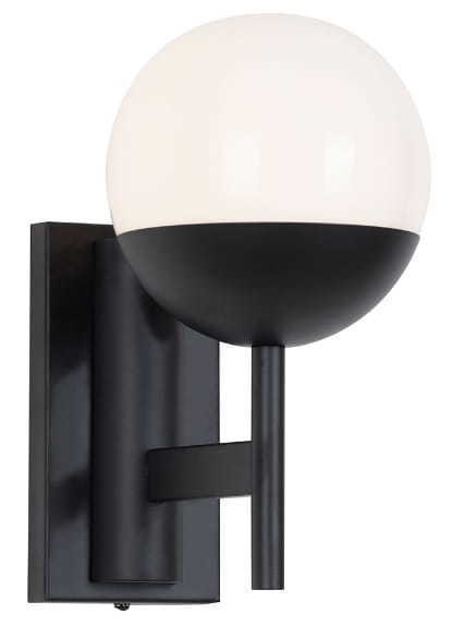Aplica de perete Max Light Dallas W0255 negru metal sticla alba 1x40W
