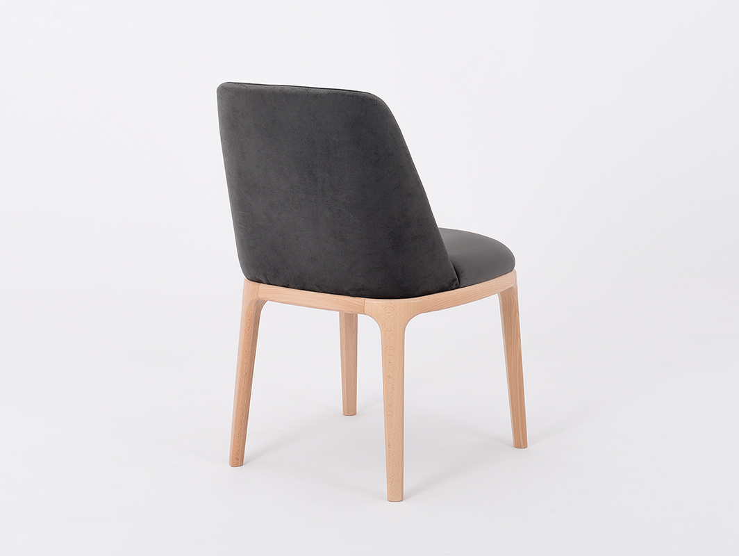 Afişa Scaun modern LULU tapițat, fag, bej gri Scaun modern LULU tapițat, fag, bej gri