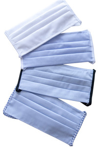 Azure - mască de față reutilizabilă, bumbac, albastru, curele negre, 1 articol small 3