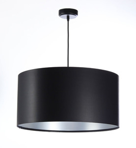 Lampa suspendată din argint negru LEXIE E27 60W latex, satin small 0