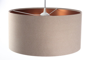 Lampa suspendată modernă din piele E27 60W tapițată, bej, cupru 3 Lampa suspendată modernă din piele E27 60W tapițată, bej, cupru small 3