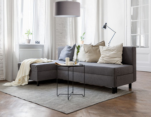 Lampa tapițată din piele, gri E27 60W small 5