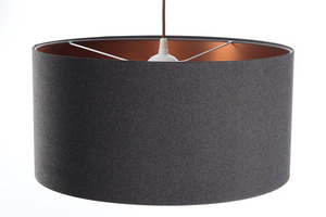 Candelabru rotund din piele gri închis, cupru E27 60W small 3