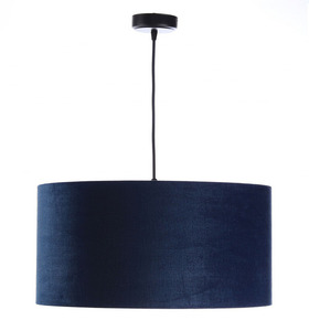 Piele - lampă suspendată albastru bleumarin, material textil din catifea, aur E27 60W small 2