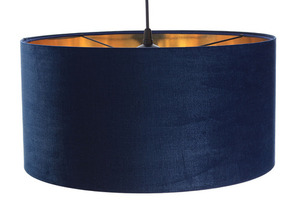 Piele - lampă suspendată albastru bleumarin, material textil din catifea, aur E27 60W small 3