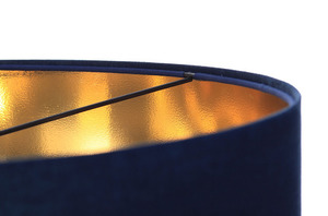 Piele - lampă suspendată albastru bleumarin, material textil din catifea, aur E27 60W small 4