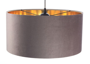 Candelabru rotund din piele 60W E27 bej închis, auriu, tapițat small 3