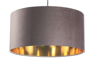 Candelabru rotund din piele 60W E27 bej închis, auriu, tapițat small 7