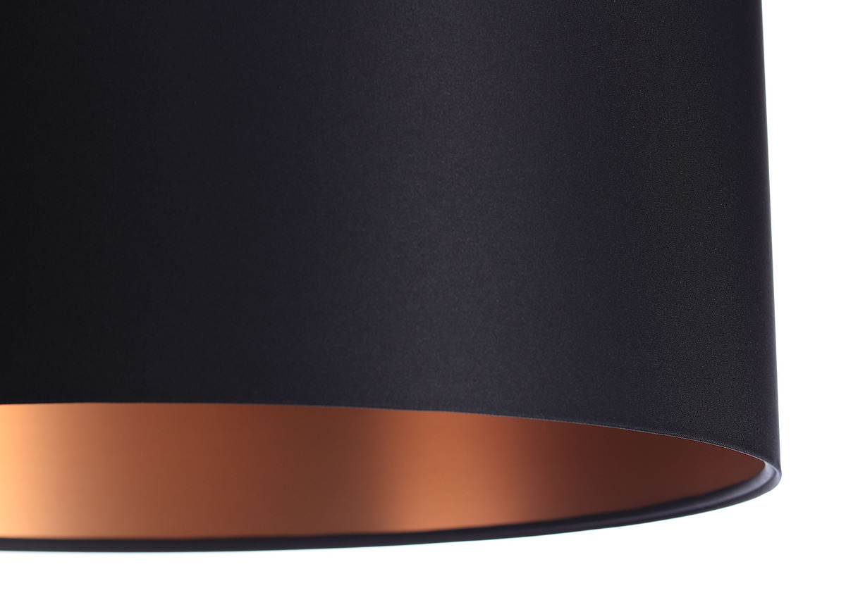 Vedere Lampa suspendată din piele neagră 60W E27 din cupru, satin Lampa suspendată din piele neagră 60W E27 din cupru, satin