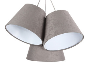 Lampa suspendată în trei puncte BUCKET E27 60W gri / alb, piele de căprioară 2 Lampa suspendată în trei puncte BUCKET E27 60W gri / alb, piele de căprioară small 2