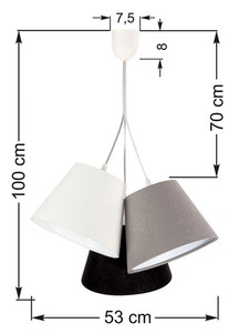 Lampa de masă triplă BUCKET E27 60W alb / gri / negru small 6